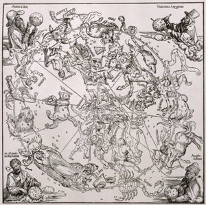 Mappa del cielo settentrionale con rappresentazioni delle costellazioni, c.1515